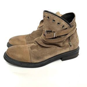 New Free People 40 Booties Combat Ankle Gray Brown